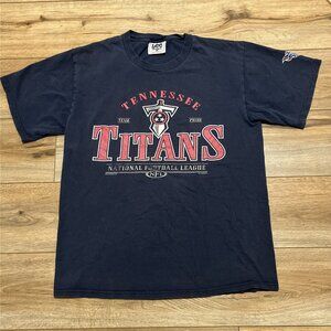 VTG 2000 Lee Sport Tennessee Titans Graphic Shirt LARGE Navy Blue Football NFL